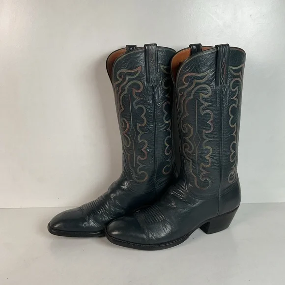 Lucchese Shoes Vintage 98s Lucchese San Antonio Navy Blue